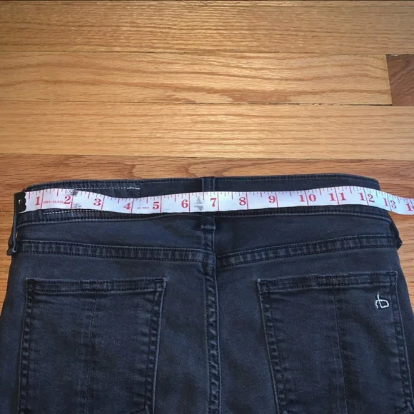 Rag & Bone Skinny Ankle Black Raw Hem Size 26 - Picture 5 of 15
